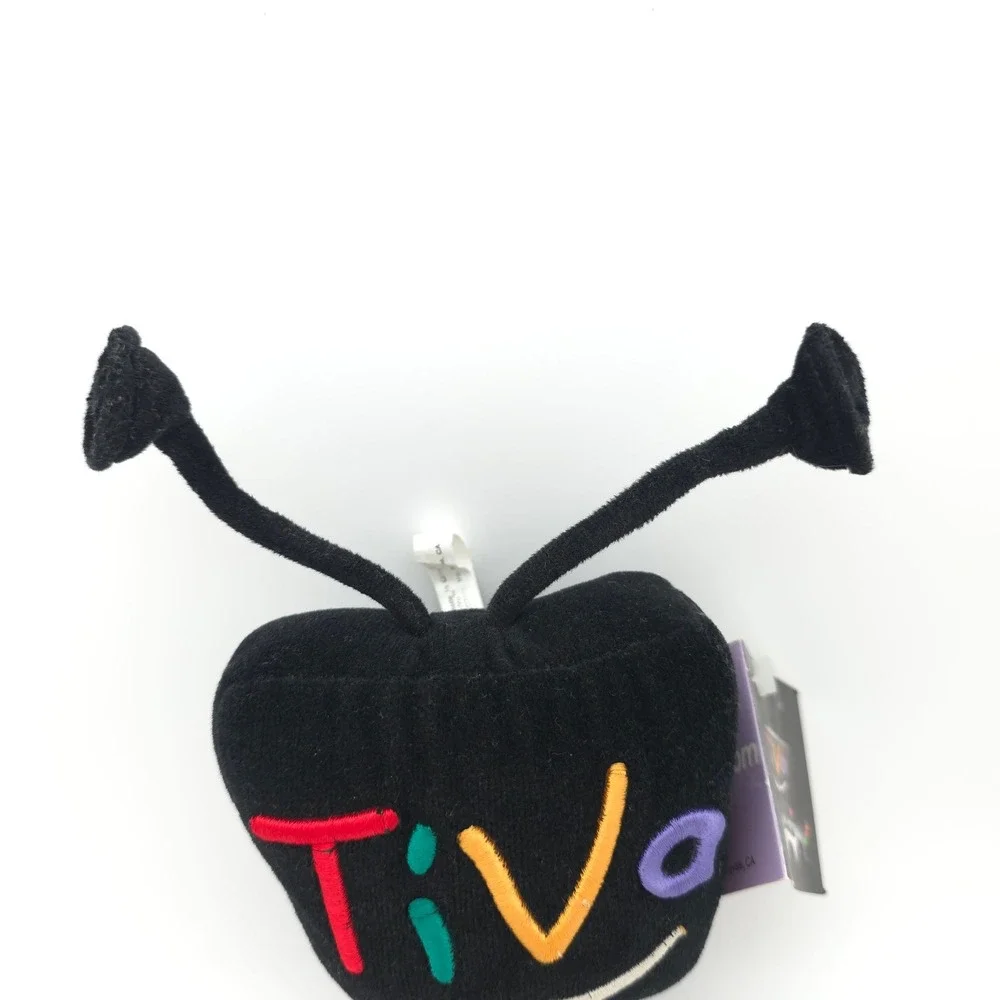TiVo Mascot Plush Toy Small Black NWT Vintage Tech Advertising Logo Collectible